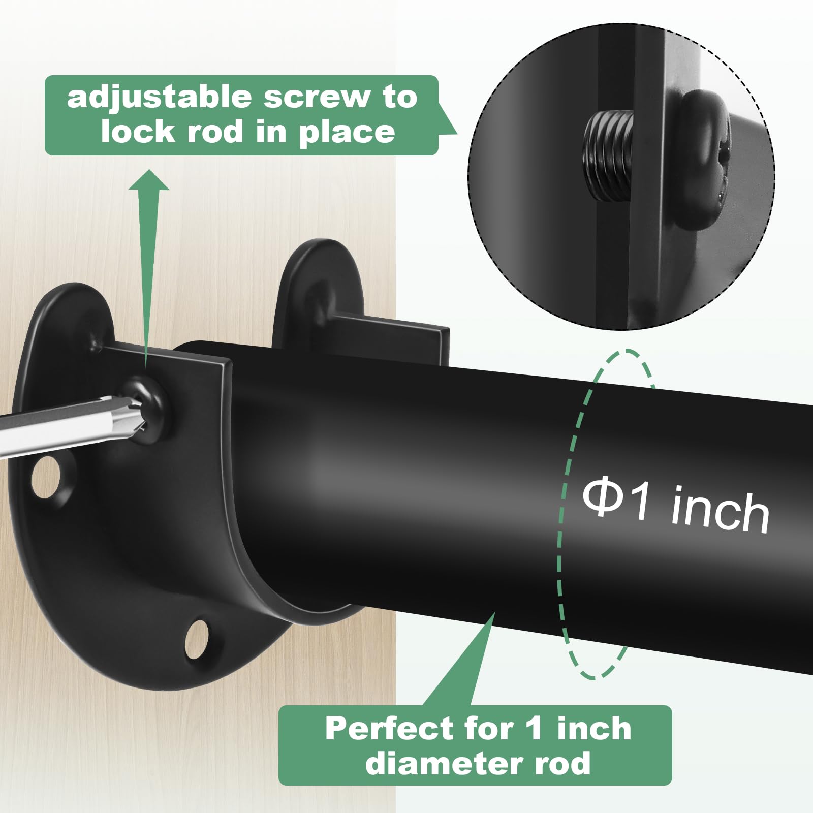 Closet Rod Holders, 10 Pack Stainless Steel Closet Rod Brackets, 1 Inch Closet Rod End Supports Heavy Duty Closet Pole Sockets U